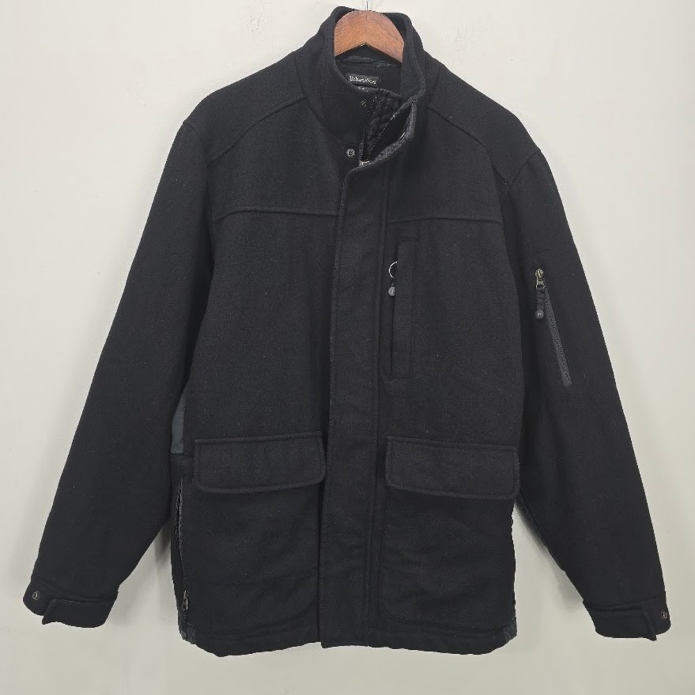 Pendleton Men's Coat‎ Jacket L Black Urban Wear Wool Blend Military Chore *Read